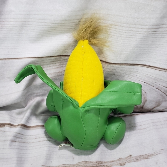 Vintage Toy Box Corn On The Cob Anthropomorphic Plush Toy 8 Inch Faux Leather - Picture 6 of 9